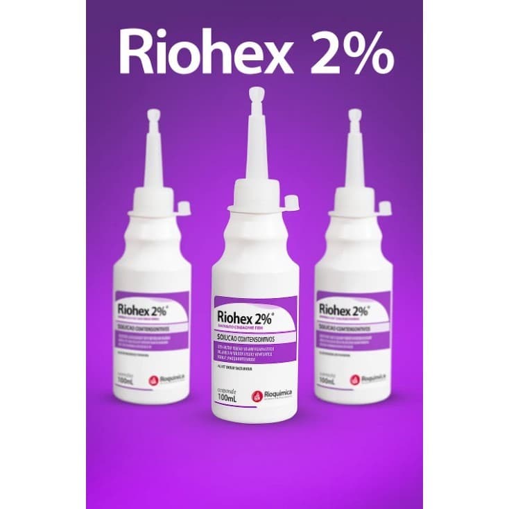 Clorexidina Degermante 2% - Almotolia 100ml Riohex -  Kit 1 a 3 Unidades