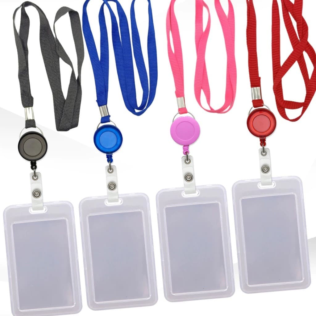 Porta Crachá Retrátil + Capa Plástica Transparente Envio Rápido