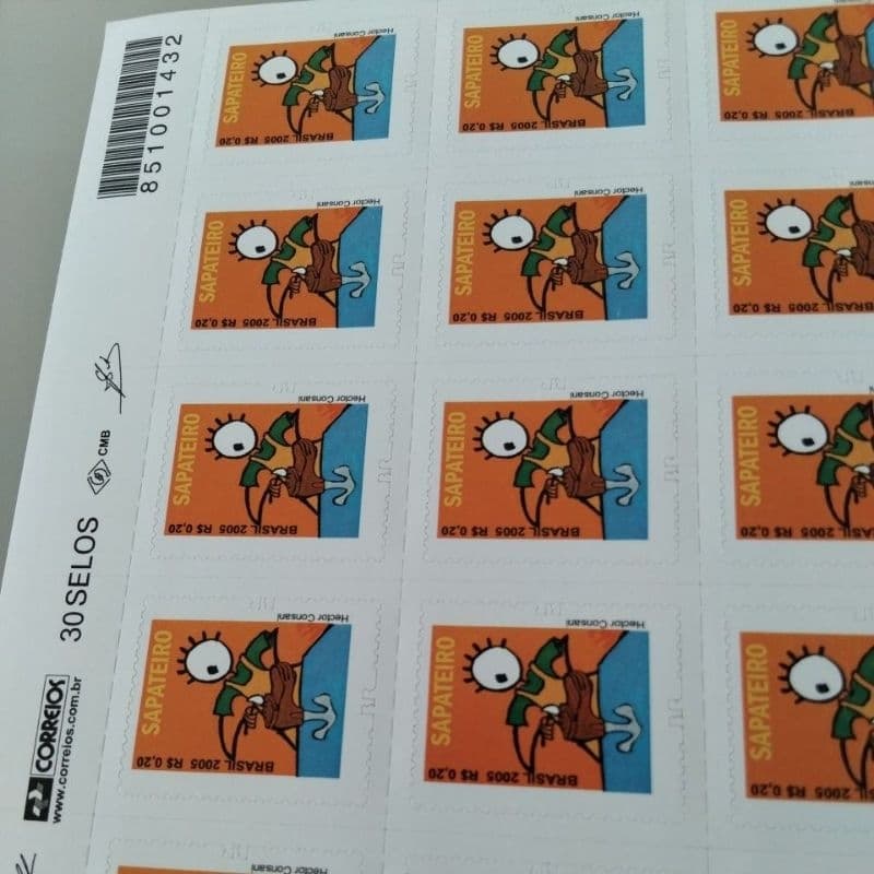 cartela com 30 selos sapateiro