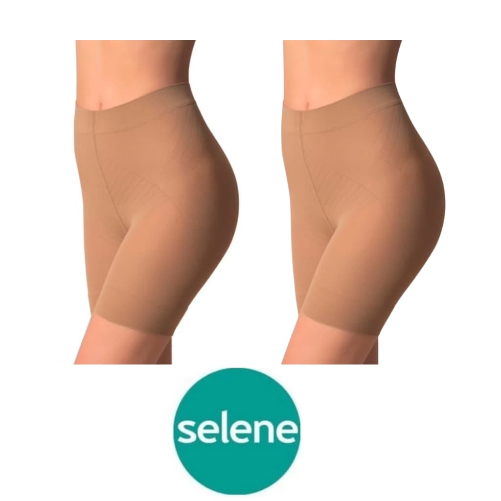 Kit 2 Shorts Modelador Selene Sem Costura Em Elastano Original