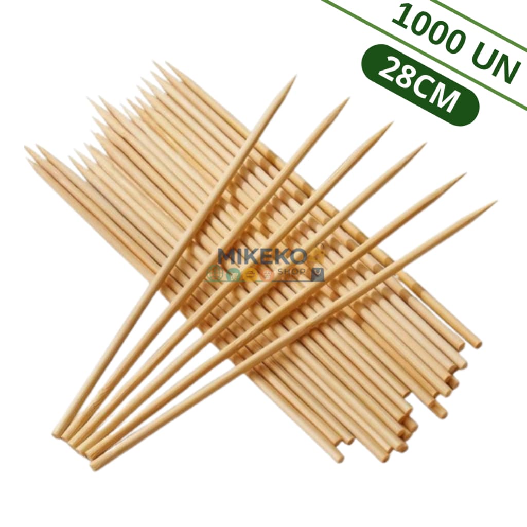 Palito Espeto Vareta de Bambu 28cm com 1000 unidades