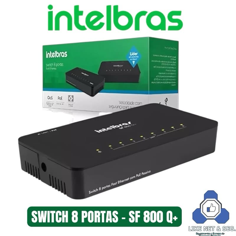 Switch Intelbras De 8 Portas Fast 10/100 Ethernet Sf 800 Q+