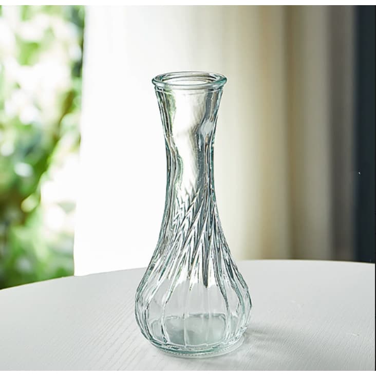 Mini Vaso de Vidro 15cm Design Espiral Decorativo Sala Casamento