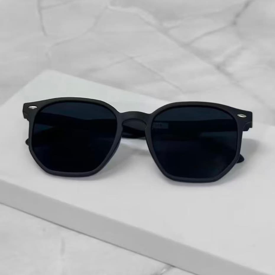 Óculos De Sol Masculino Hexagonal Preto Fosco | Lente Com Proteção UV400 | Moda 2025