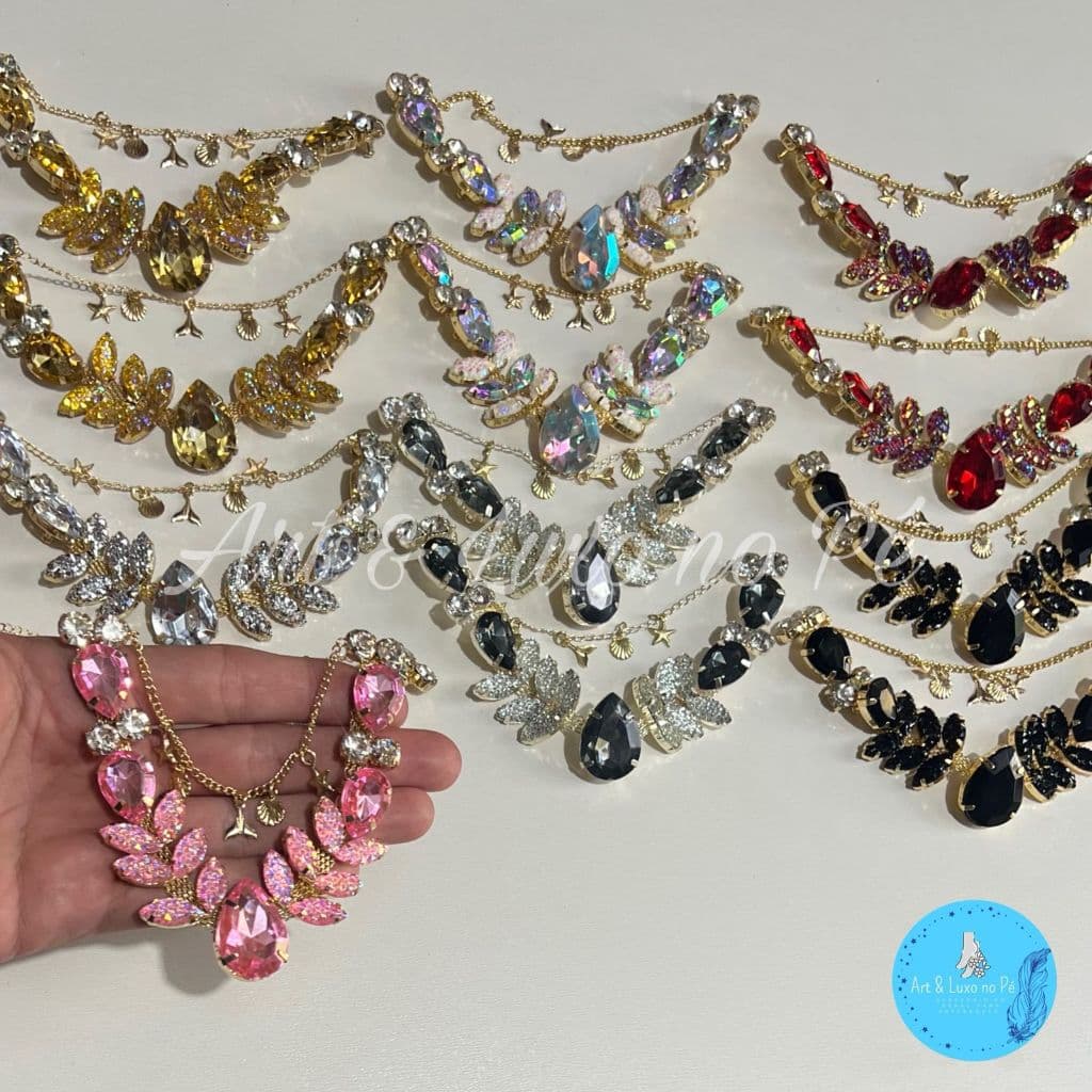 Cabedal Sereia Glitter com Pino Para Chinelos