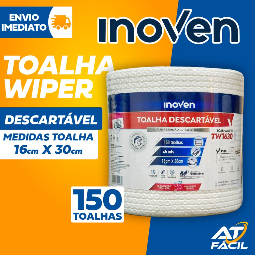 Toalha Descartável Wiper TW1630 - C/150 16x30cm - INOVEN