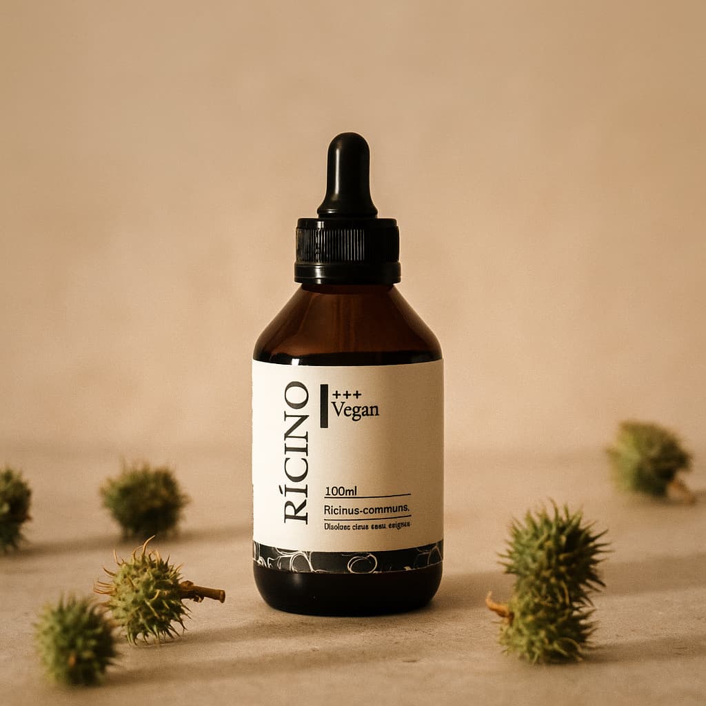 Óleo Vegetal de Rícino 100% Natural e Puro | Crescimento Capilar e Cílios, Anti Rugas, Acne e Caspa