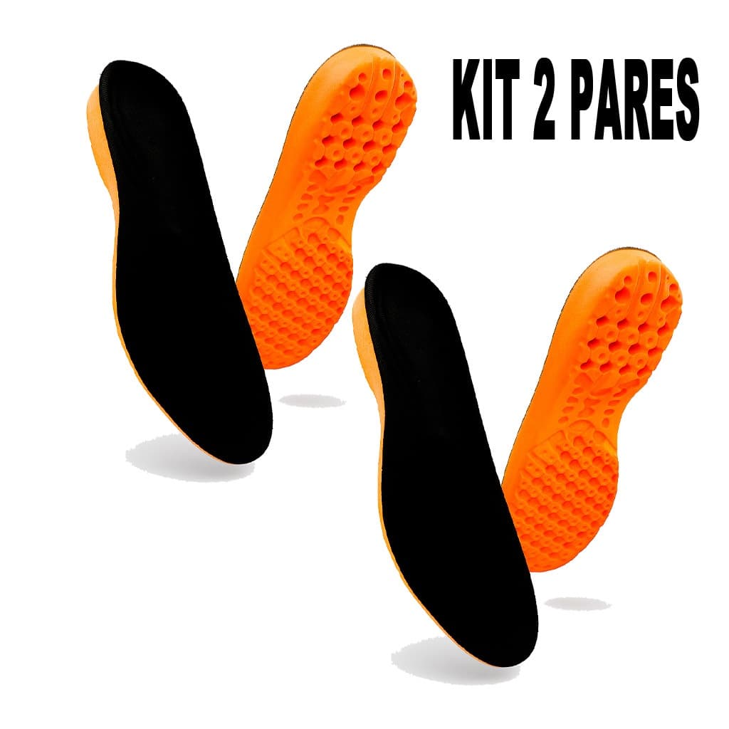 KIT 2 PARES DE PALMILHA ORTOPÉDICA DE GEL SILICONE ANTI-IMPACTO CONFORTÁVEL