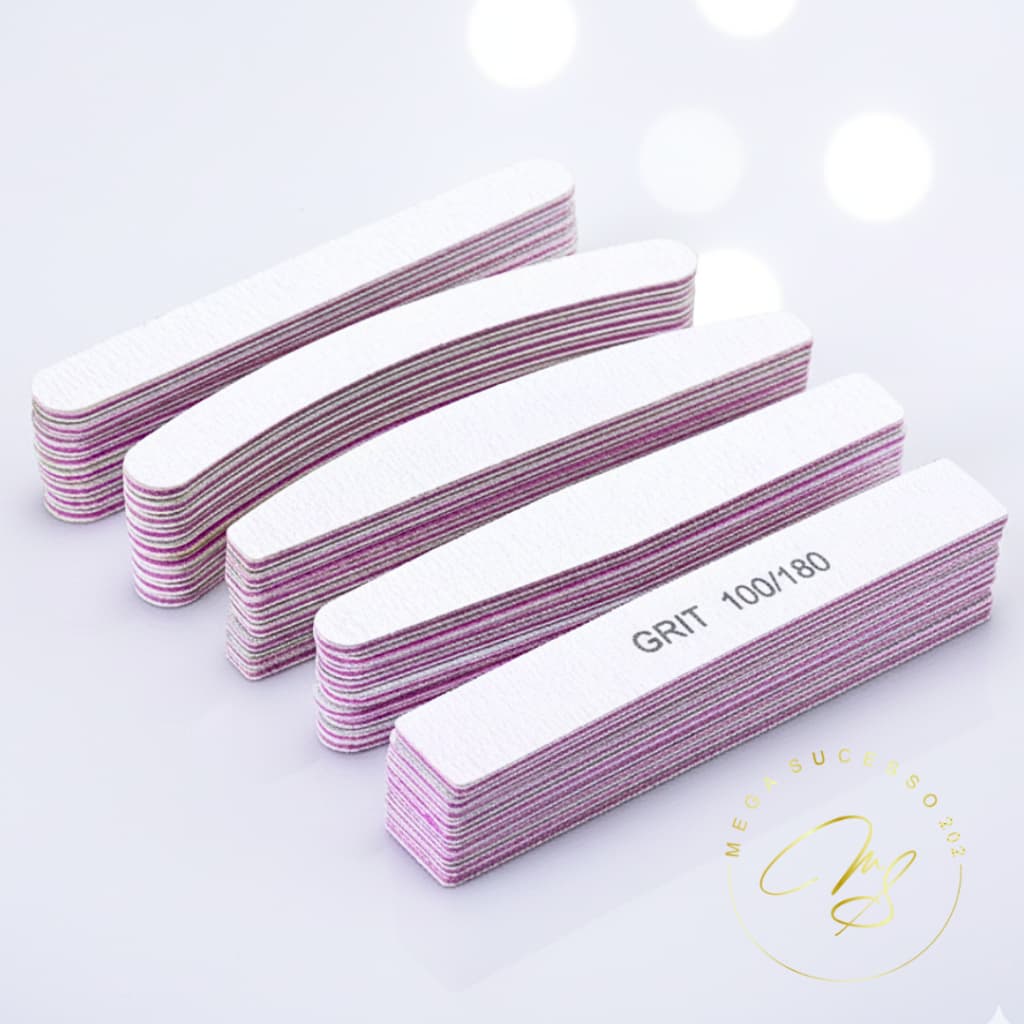Lixa Profissional UNIDADE 100/180 Unha Gel Acrílico Formatos Caixão Quadrada Reta - Escolha Variação