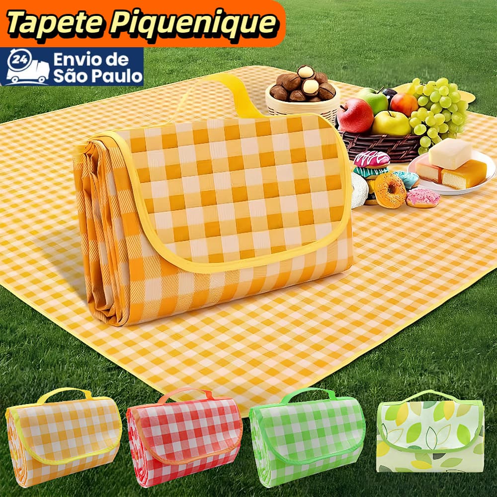 Tapete Piquenique 200X200cm Portátil Dobrável Impermeavel À Prova Para Praia Camping