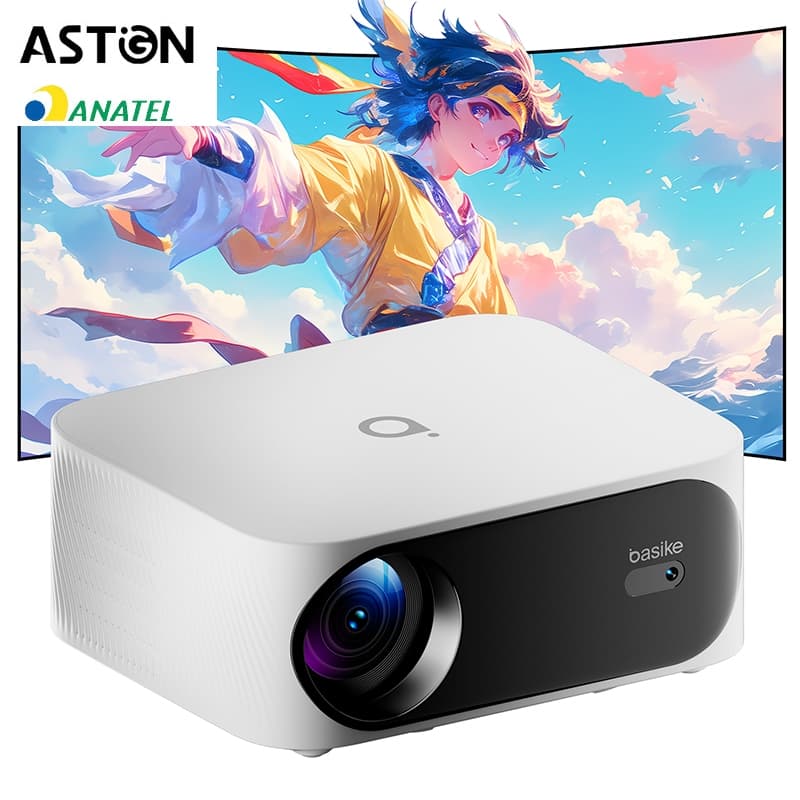 Astgn X Basike Projetor Full HD 1080p • Compacto • 20.000 lúmens • WiFi 6 + Auto-foco • Tela 180″