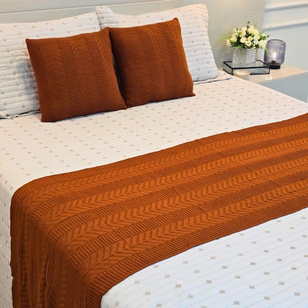 Peseira Manta Tricot Cama Casal Queen King Links - SOMENTE A PESEIRA