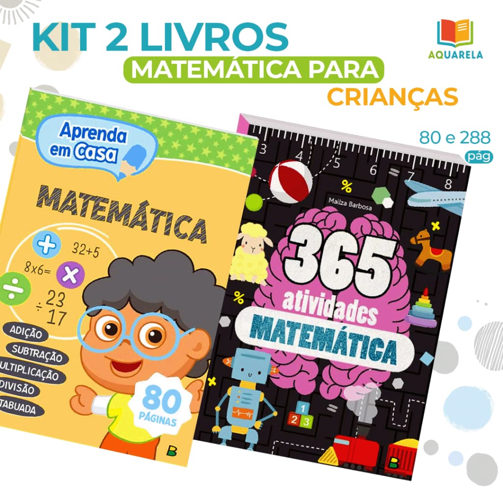 Kit 2 Livros Infantil Matemática para Crianças I Desenvolve Habilidades Em Cálculo e Operações Matemáticas Simples