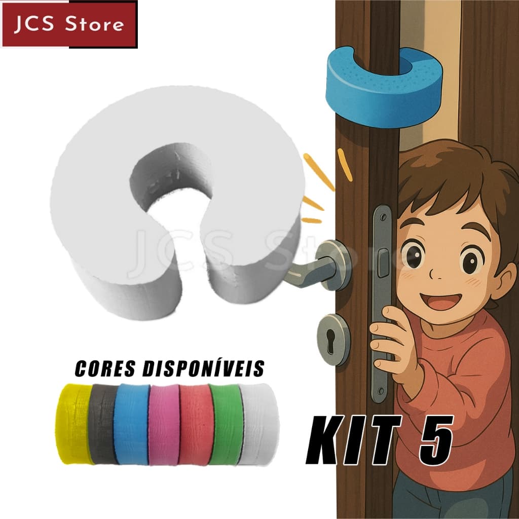 Kit 5 Protetor Salva Dedos Protetor Porta Segurança Crianças Eva