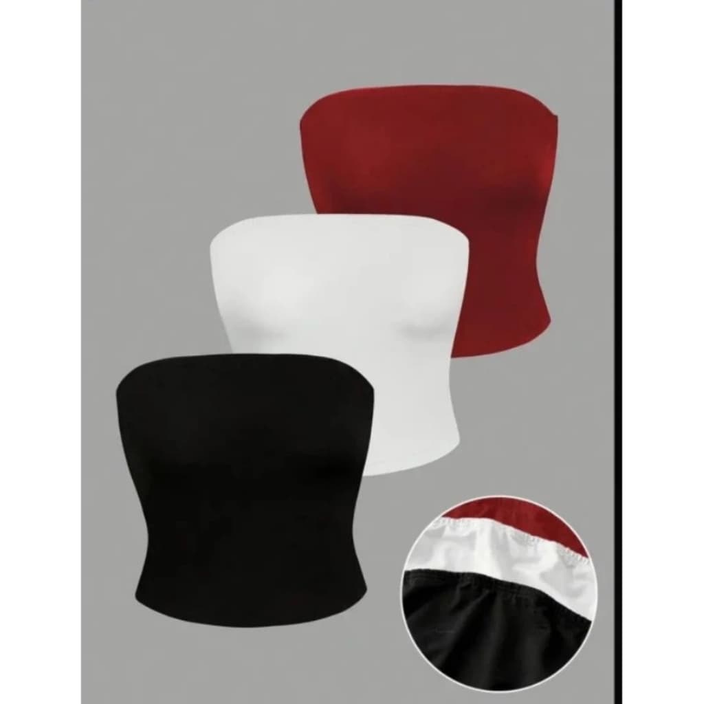 Kit 1,2 ou 3 cropped top tube tomara que caia feminino