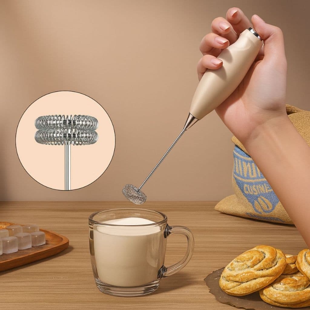 2 Mini Mixer Elétrico Portátil Pilha Bater Ovos Café Espumar Leite Misturador Quentes Bebidas