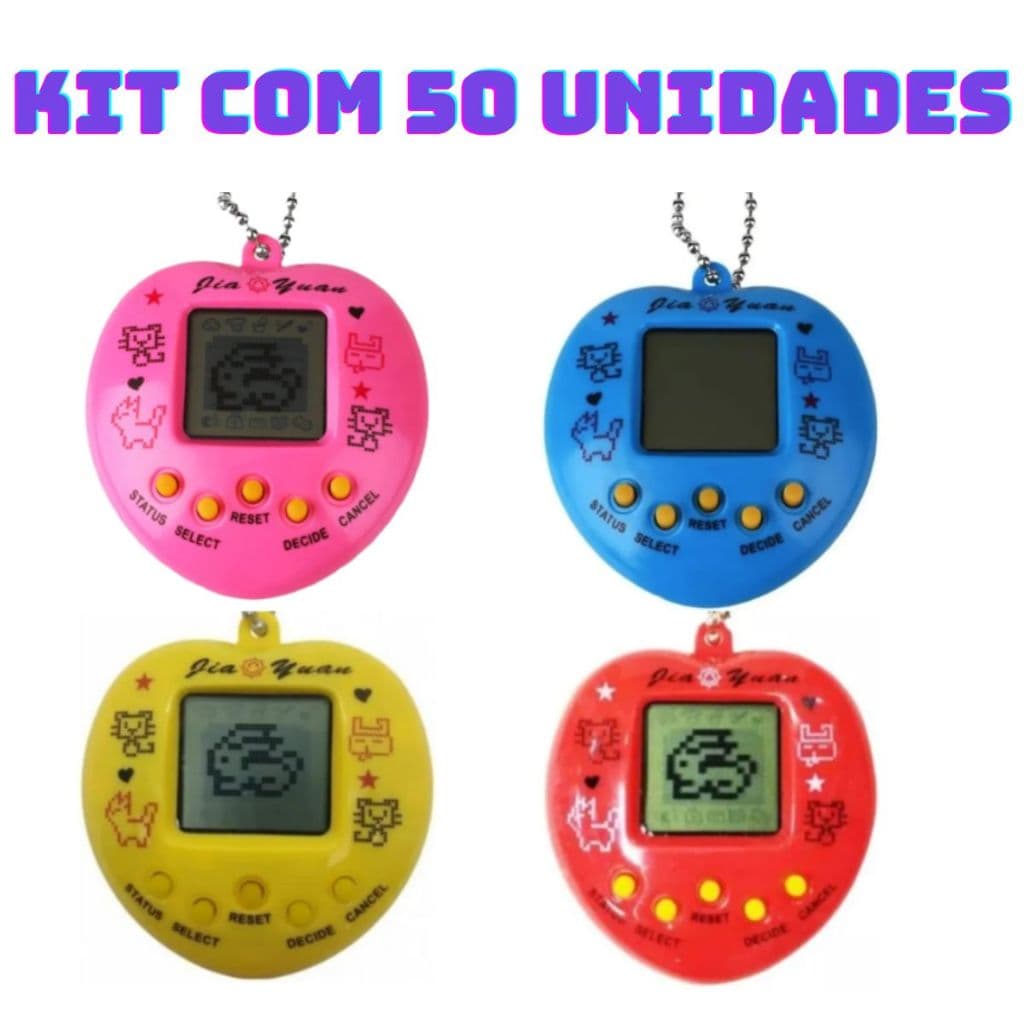 Kit com 50 Bichinho Virtual Tamagotchi Original Egg 168 Bichos Em 1 Nostálgico Pet Virtual