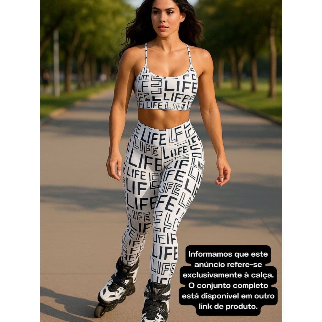 Calça Legging Feminina Estampada– Cós Alto, Poliamida, Confortável para Academia, Treino e Dia a Dia