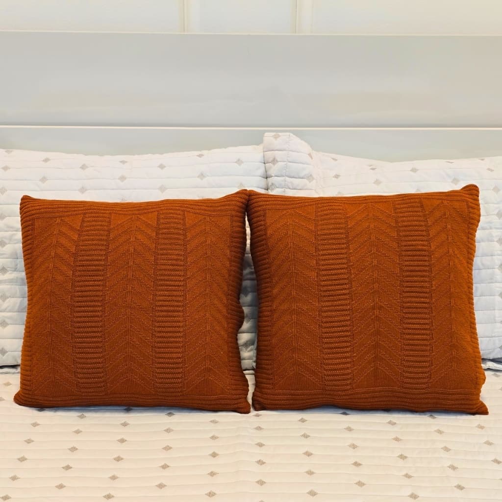 Kit 2 Capas De Almofadas Tricot Decorativa Sofá Cama Links