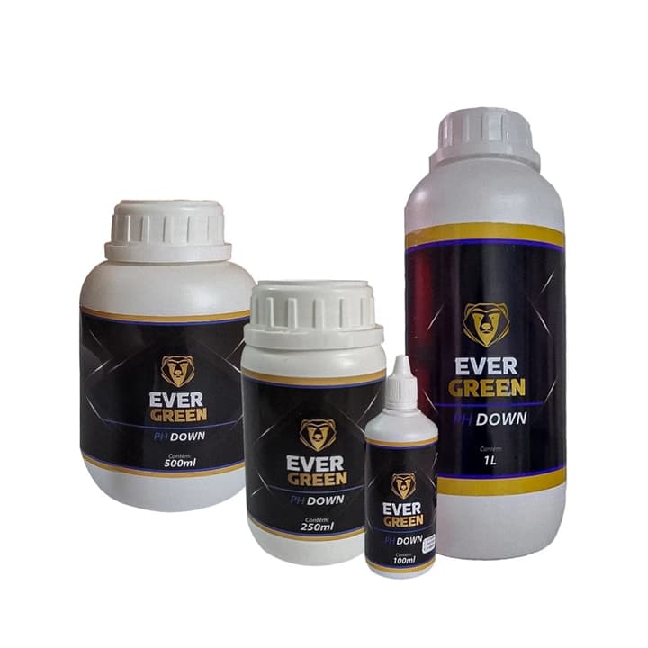 Regulador PH Down Ever Green - Cultivo Plantas Jardinagem - Redutor de pH Máximo Desempenho