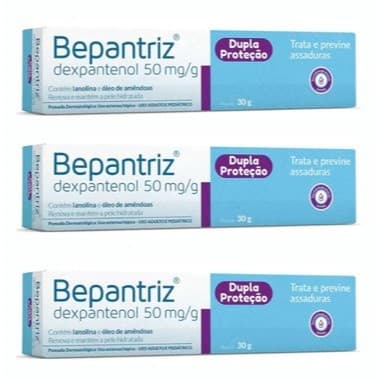 Kit com 3 unidades pomada bepantriz 30g