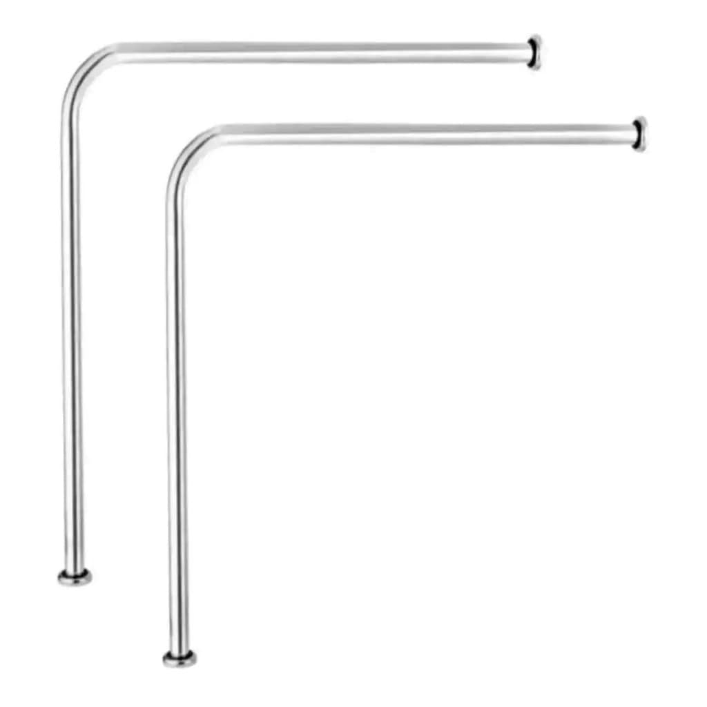 Kit 2 Barras Ou Alça de Apoio em L 90x90cm Para Vaso Sanitário Corrimão PNE Para Deficiente Idosos