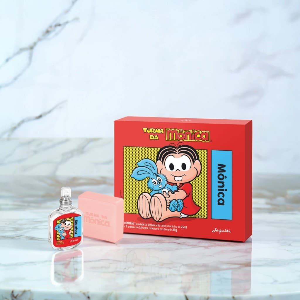 Kit Mônica Jequiti Deo Colônia feminina 25ml e Sabonete Hidratante Barra 80g.