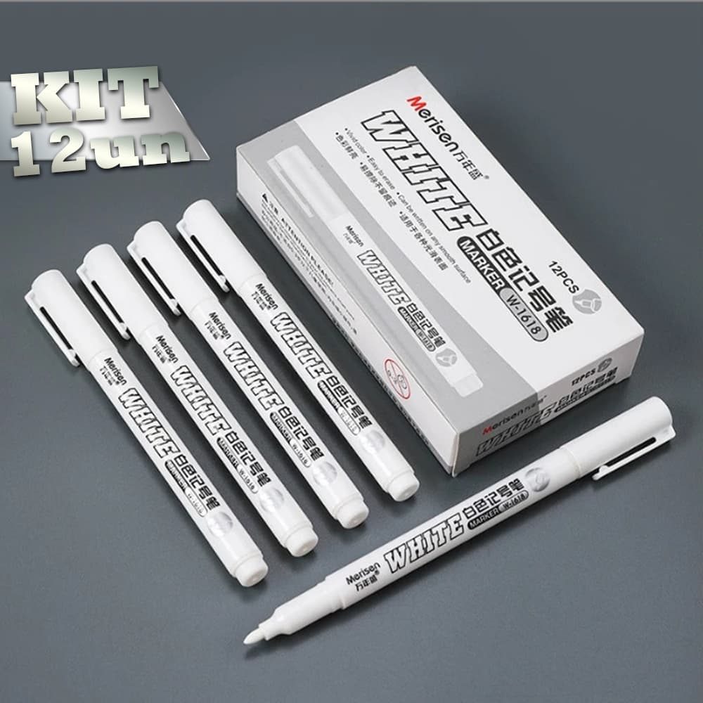 12 Pçs Caneta Especial Branca Pinta Pneu - Carro - Tênis - Sapatos - Tira Risco | Marcador Permanente Para Superfícies