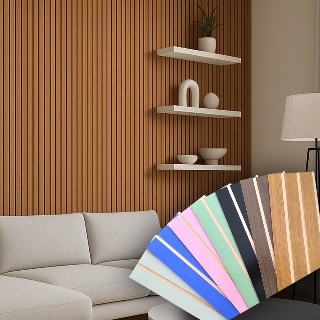 Kit Placa MDF Painel Ripado Decoração Sala Quarto Cozinha Escritório 45x11cm