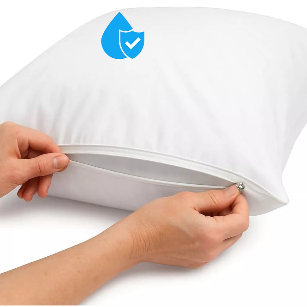 Kit 6 Capas de Travesseiro Antiácaro Impermeável Antialérgico Percal 180 Fios com Zíper