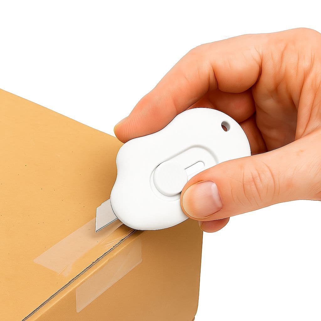 Mini Estilete Nuvem Lâmina Retrátil Cortador Papelaria