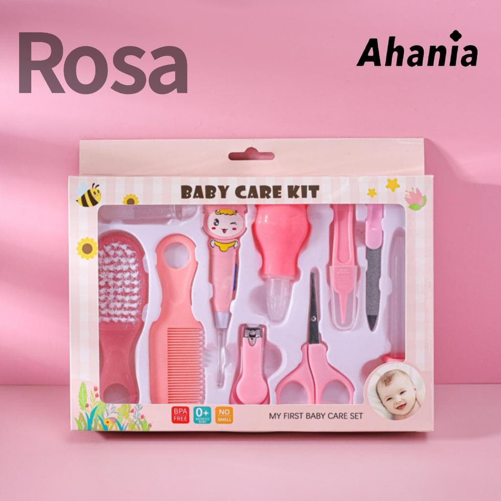 Kit 6/10 Pçs Manicure para Bebê, Escova Cabeludo, Cortador e Lixa de Unha, Tesoura Infantil, Aspirador Nasal Infantil
