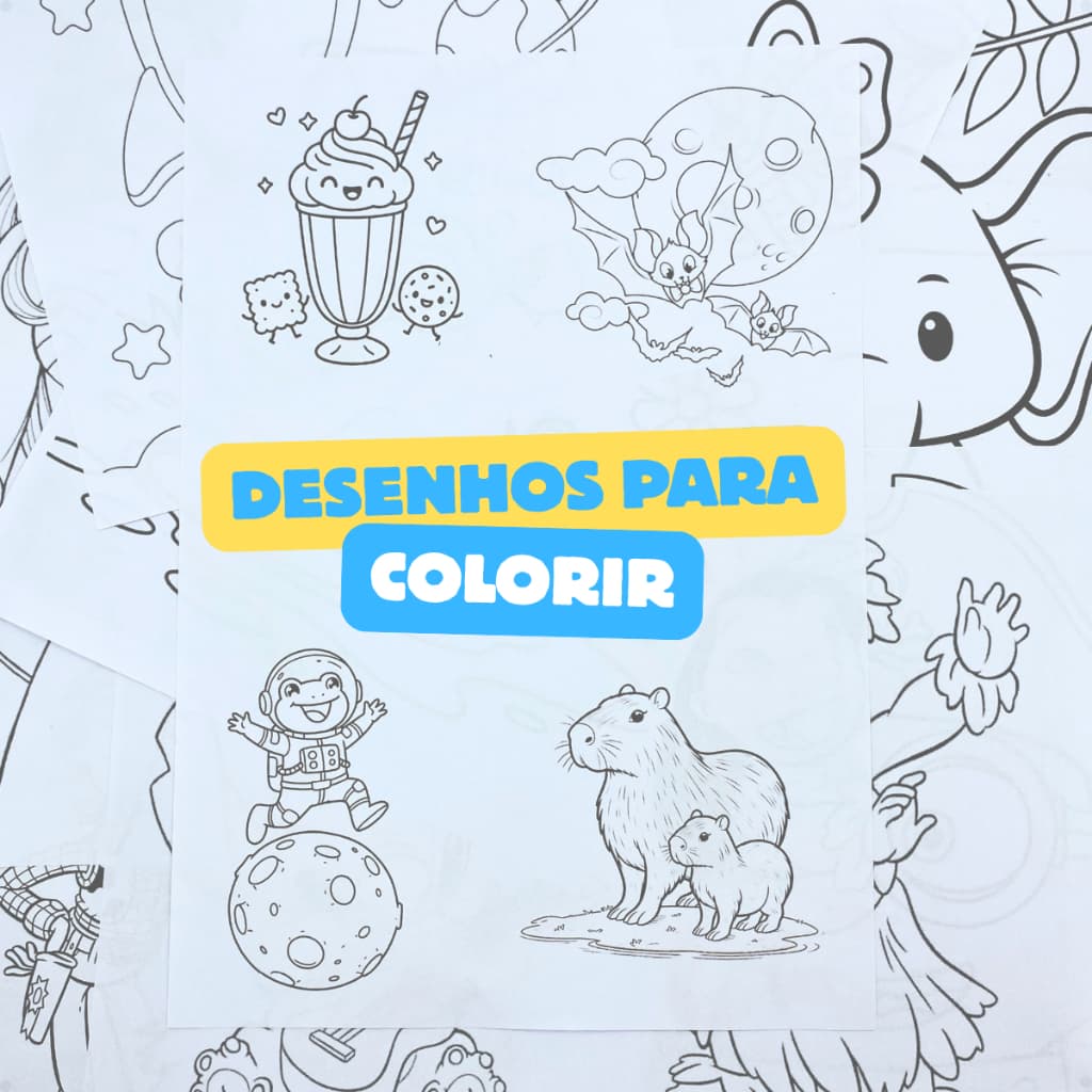 Kit 50 Desenhos Infantil Para Colorir A4 super-heróis princesas animações personagens
