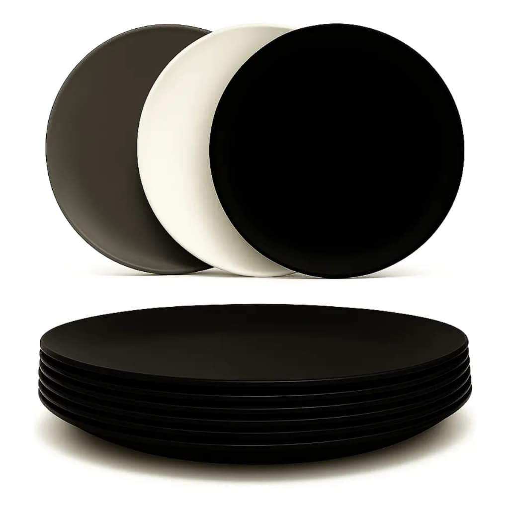 Jogo de 4 Pratos Rasos de Jantar Grande Resistente Empilhável Reutilizável Plástico Leve Crianças