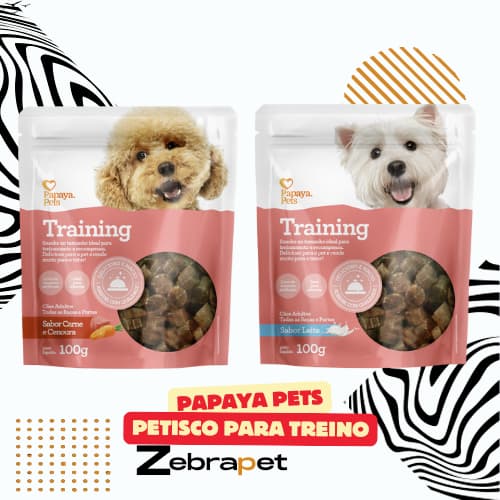 Papaya Pets - Training Snack Petisco p/ Cães - Sabor Carne c/ Cenoura e Leite