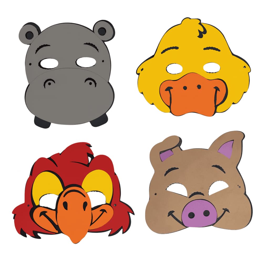 Máscara de EVA - Animais Infantil Para Festas Com Elástico