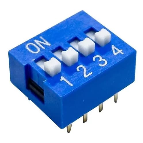 KIT 5 CHAVE - DIP SWITCH 4 VIAS AZUL BTDS-04BL