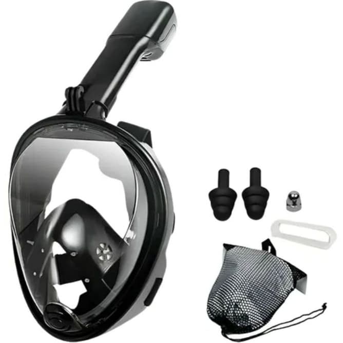 Máscara de Mergulho Snorkel Full Face Com Suporte Para Câmera Gopro
