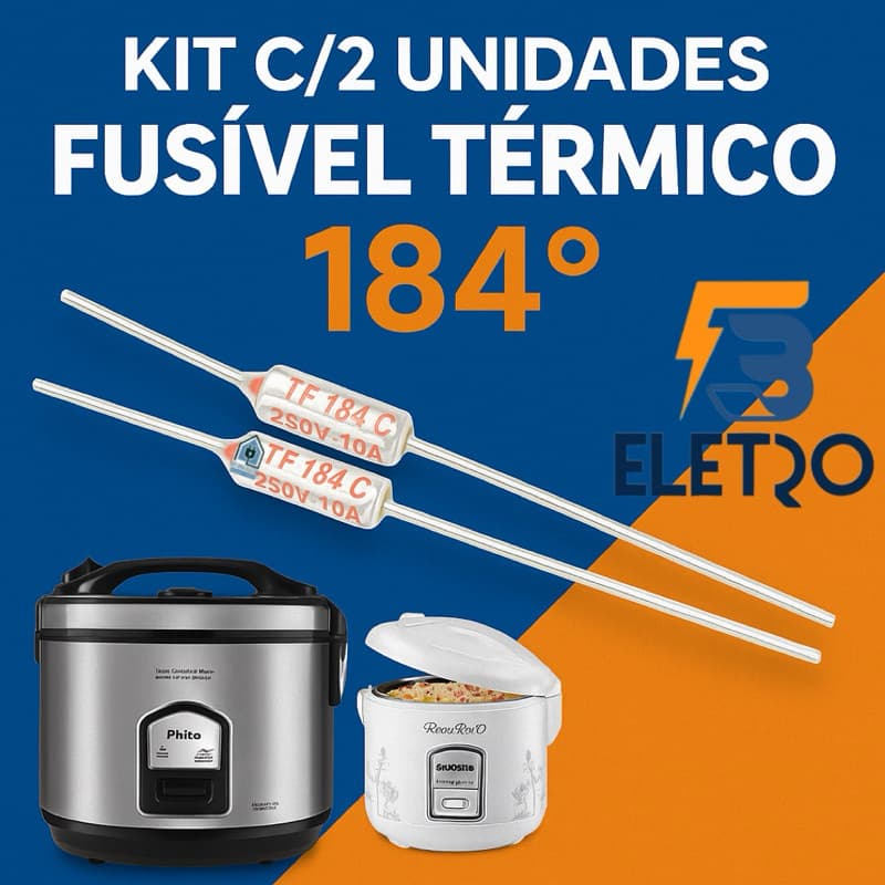 Kit 2 Fusíveis Térmico Panela Elétrica Arroz e Pressão Mondial NPE-05 NPE-08 PE-43 PE-10 PE-43 PE-44 PE-45