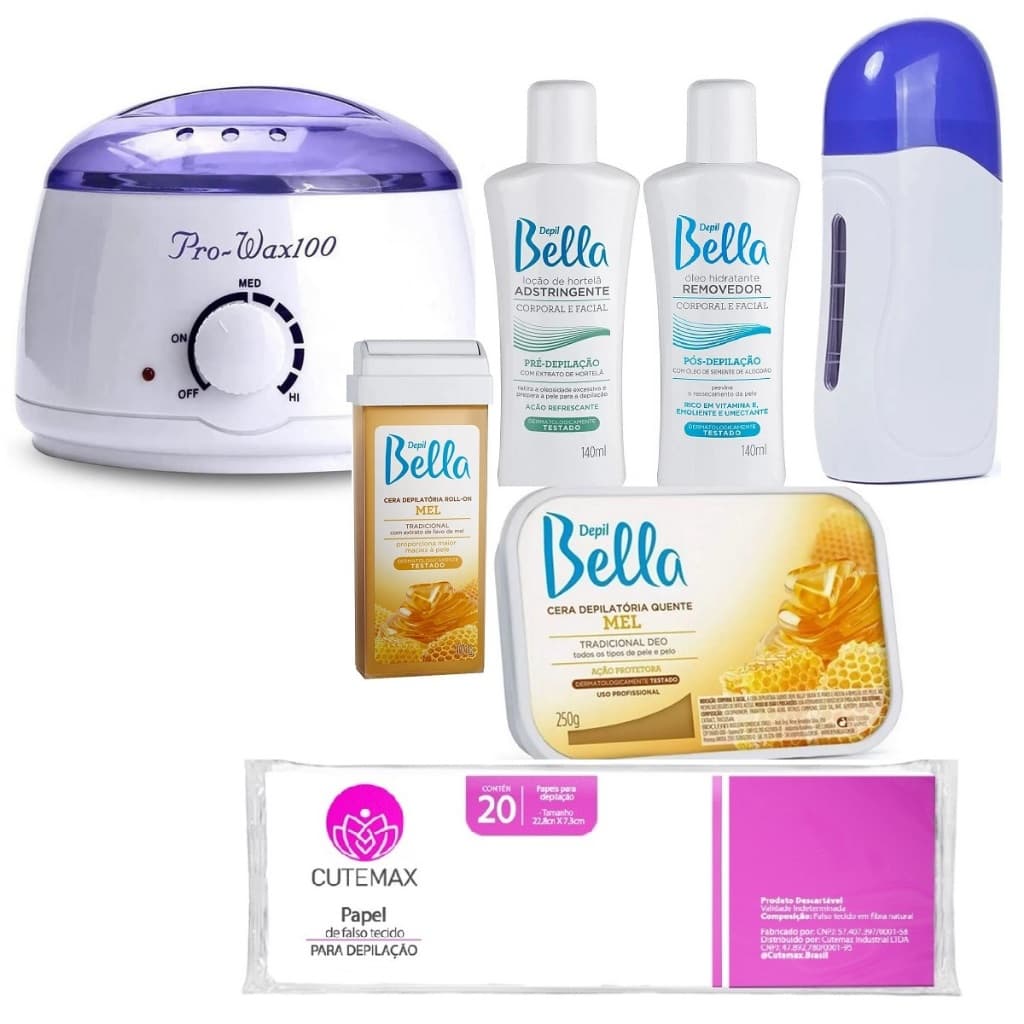 Kit Para Depilação Com Cera Quente Rolon E Termocera Profissional