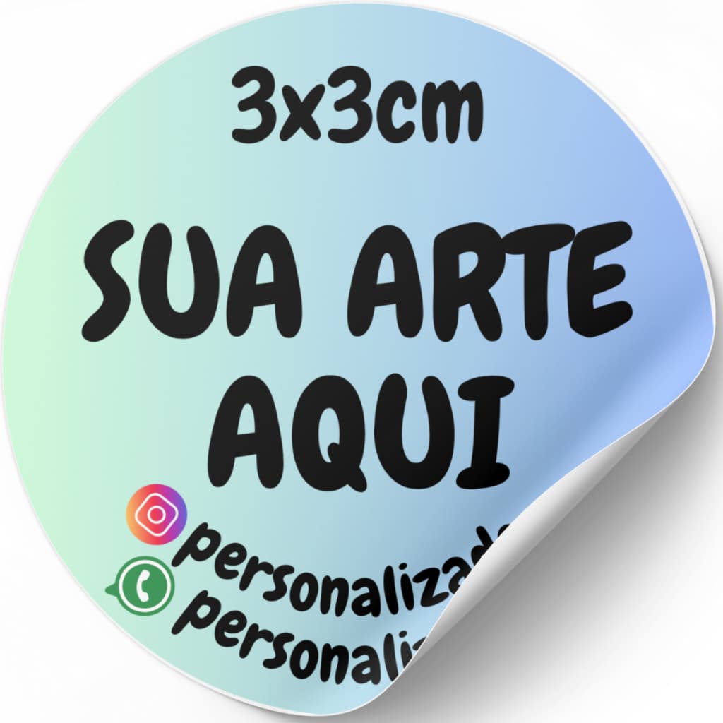 Etiquetas Adesivas Personalizadas c/ Sua Logo – Vinil Recortado 3x3 p/ Embalagens, Potes, Produtos