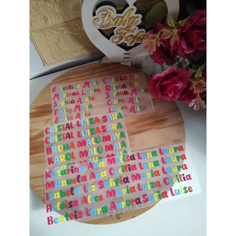 kits de Nomes termocolante para todos tipo de tecidos aplicado com o ferro de passar com 1 centímetros de altura