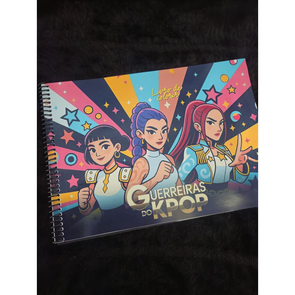 Livro De Colorir Guerreiras Do Kpop Caderno De Desenhos Tamanho Grande A4 50 Folhas