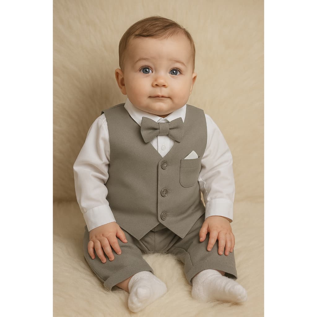 Conjunto social colete gravata cinza Bebe  P M G