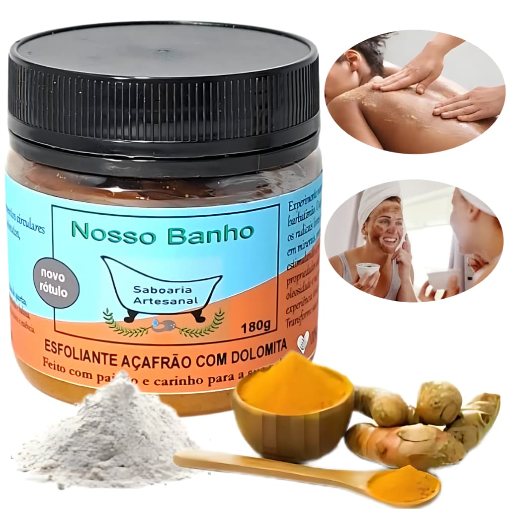 Esfoliante Açafrão com Dolomita Corpo e Rosto Regenerador