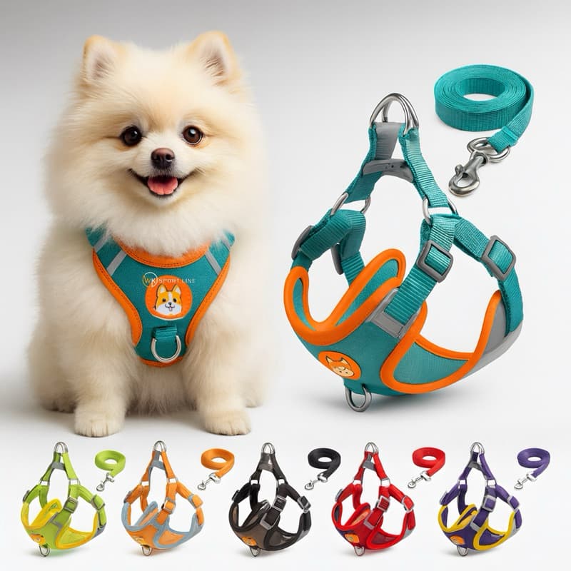 Coleira Peitoral Cachorro E Gato, Conjunto De Guia + Coleira Colete Para Pet Pequenos E Médios