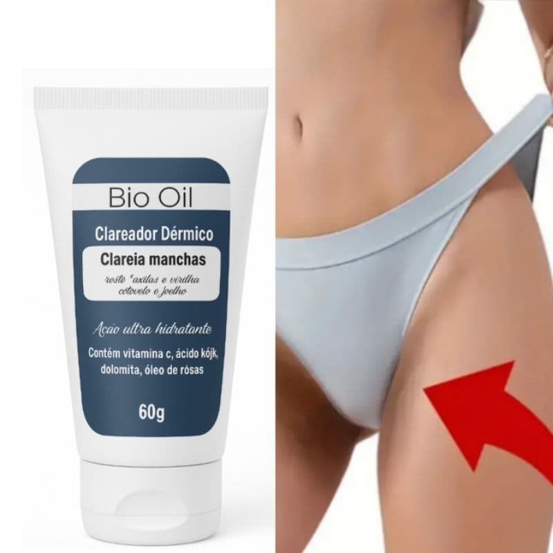 creme hidratante clareador Axila e virilha Bio Oil 60g.