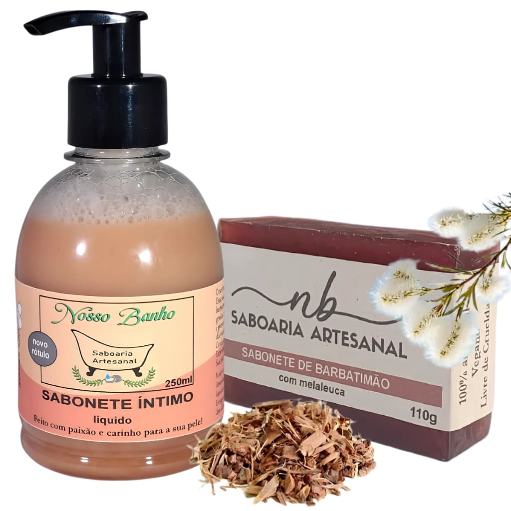 Kit Sabonete Íntimo Líquido + Barra com Melaleuca para Candidíase