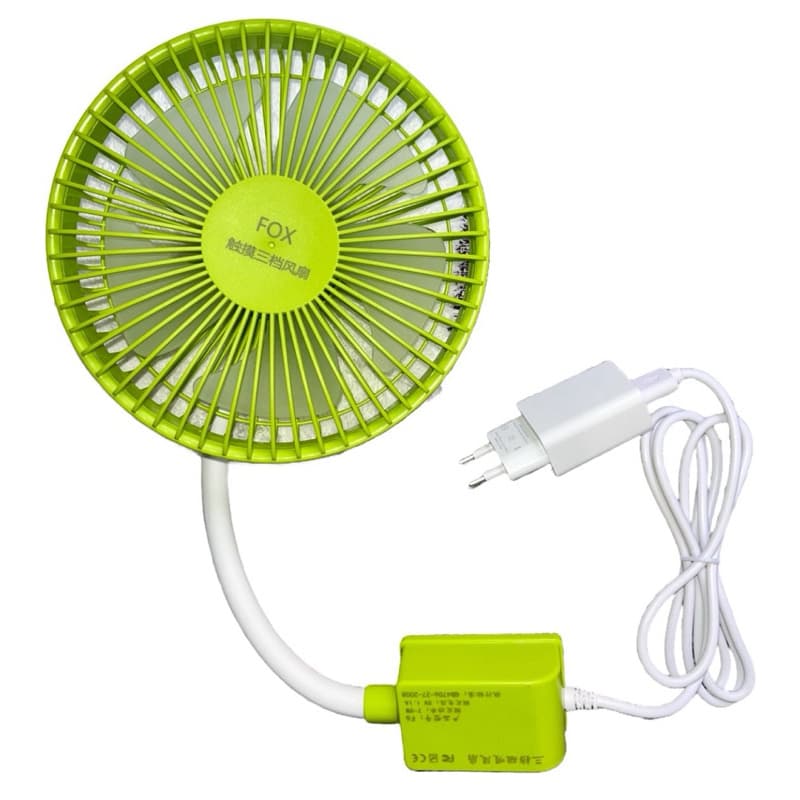 MINI VENTILADOR COM IMÃ PORTATIL 3 VELOCIDADE 5 HÉLICES TOUCH MULTI USO COM HASTE FLEXIVEL