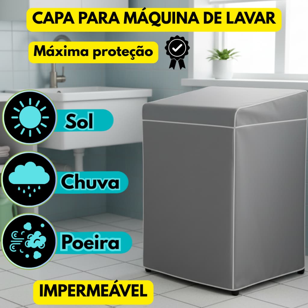 Capa Máquina De Lavar Impermeável Todos Tamanhos  Marcas Electrolux Brastemp Consul Colomarq